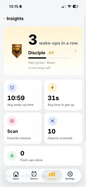 Watch yourself get better at mornings
