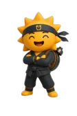 The Risly Sun-Ninja standing, hands on hips