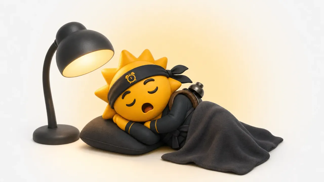 Une lampe simulateur d’aube posée à côté d’un dormeur qui dort toujours
