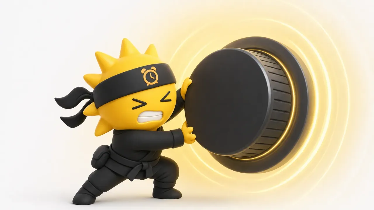 The Risly sun-ninja turning a giant volume dial on an iPhone up to maximum