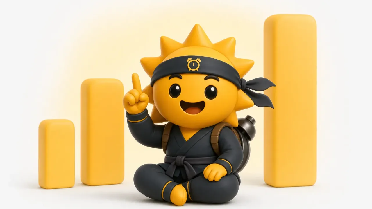 The Risly sun-ninja standing in front of a chart, correcting a myth