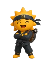 The Risly Sun-Ninja standing, hands on hips
