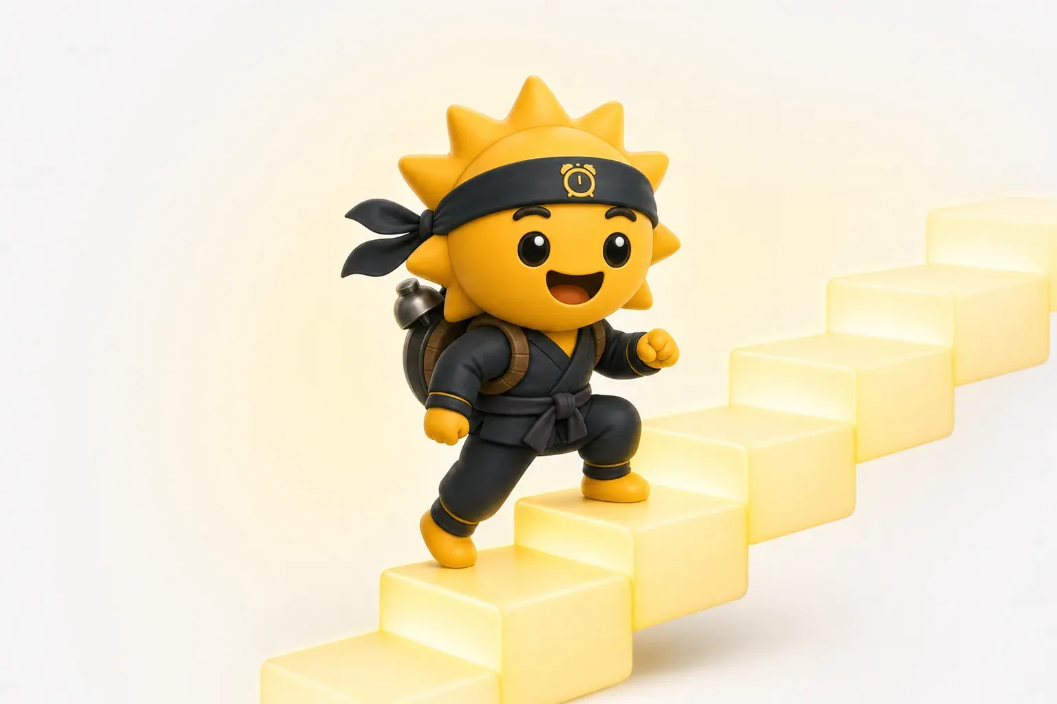 Een kalender met dertig afgevinkte ochtenden en een ninja-icoontje
