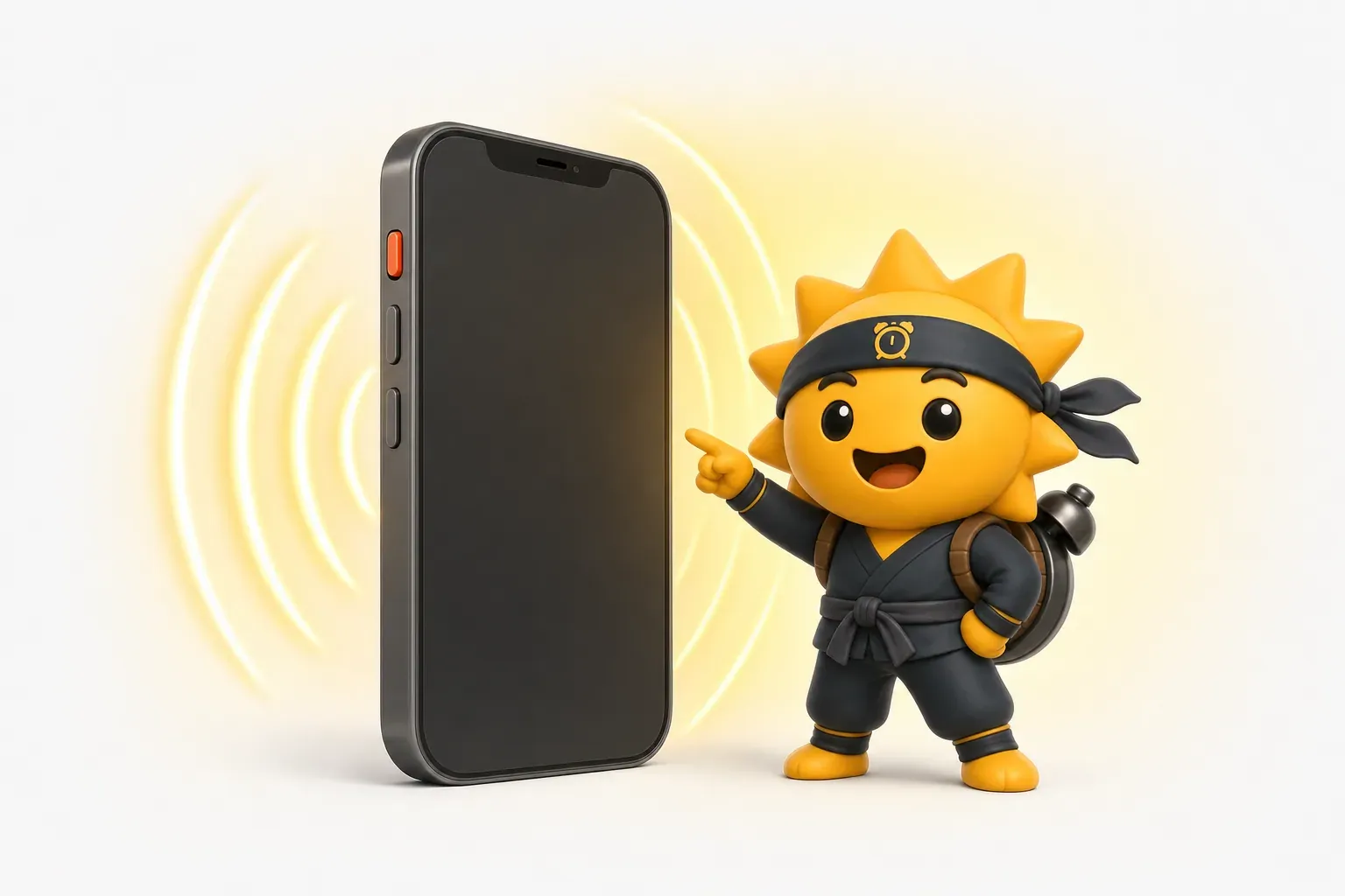 Een iPhone met de stille schakelaar aan en een alarm dat toch afgaat