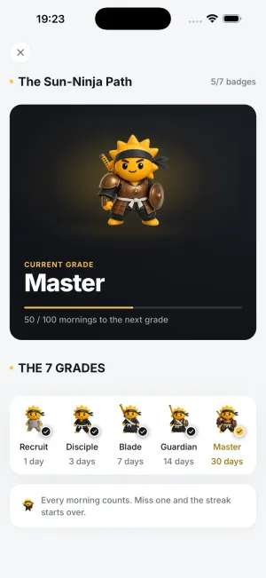 The Way of the Sun-Ninja: grade progression in Risly
