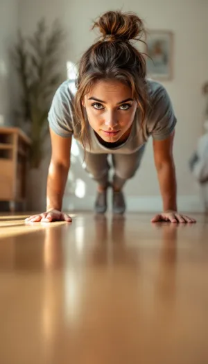 Risly's push-up mission on iPhone: the camera counting the morning push-ups to switch the alarm off.
