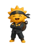 The Risly Sun-Ninja standing, hands on hips