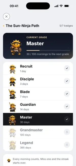 The Way of the Sun-Ninja: grade progression in Risly